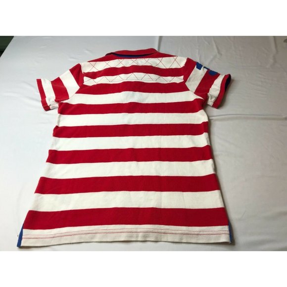US Polo Association Polo Shirt Red White Stripe 8 - Picture 7 of 11